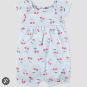 Baby Girls Cherries Romper Just One You